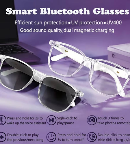 SoundSight Smart Glasses – Bluetooth Sunglasses with Built-In Earphones, UV400 Polarized Lenses & Hands-Free Calling