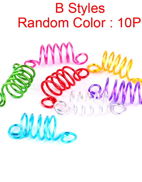 Load image into Gallery viewer, 5Pcs Golden Silver Viking Spiral Charms Hair Tubes Braid Dread Dreadlock Beads Clips Cuffs Rings Jewelry Hair Accessories Woman
