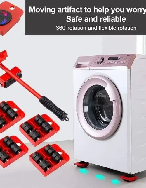 Load image into Gallery viewer, EasyGlide Furniture Mover Set – Heavy Lifter Bar &amp; Slider Wheels for Effortless Moving
