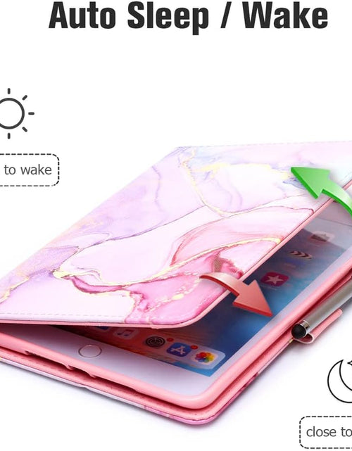 Load image into Gallery viewer, Ipad Mini 5 Case Mini 4 Mini 3 2 Cover,  Smart Wake Sleep Flip Stand Case Soft PU Leather Protective Case with Card Slot Pen Holder for Apple Ipad Mini 1 2 3 4 5 - Pink Marble

