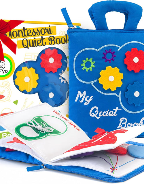 Load image into Gallery viewer, Quiet Book Montessori Toys for 1 2 3 Year Old, Busy Book for Toddlers 1-3 Travel Toy with Preschool Learning Activities, Educational Toy with 9 Sensory Toddler Activities for Boys &amp; Girls
