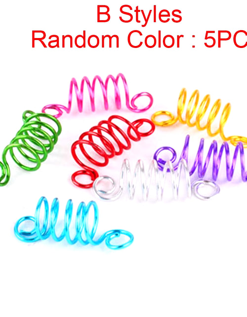 Load image into Gallery viewer, 5Pcs Golden Silver Viking Spiral Charms Hair Tubes Braid Dread Dreadlock Beads Clips Cuffs Rings Jewelry Hair Accessories Woman
