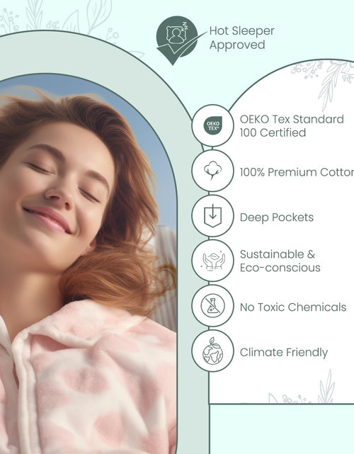 Load image into Gallery viewer, Feather &amp; Stitch 500 Thread Count California King Size Cotton Sheets Dark Blue 4 Piece Damask Stripe Sheet Set 18 Inch Deep Pocket Sateen Weave Striped Sheets with 2 Pillowcases Luxury Bedding
