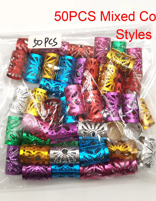 Load image into Gallery viewer, 5Pcs Golden Silver Viking Spiral Charms Hair Tubes Braid Dread Dreadlock Beads Clips Cuffs Rings Jewelry Hair Accessories Woman
