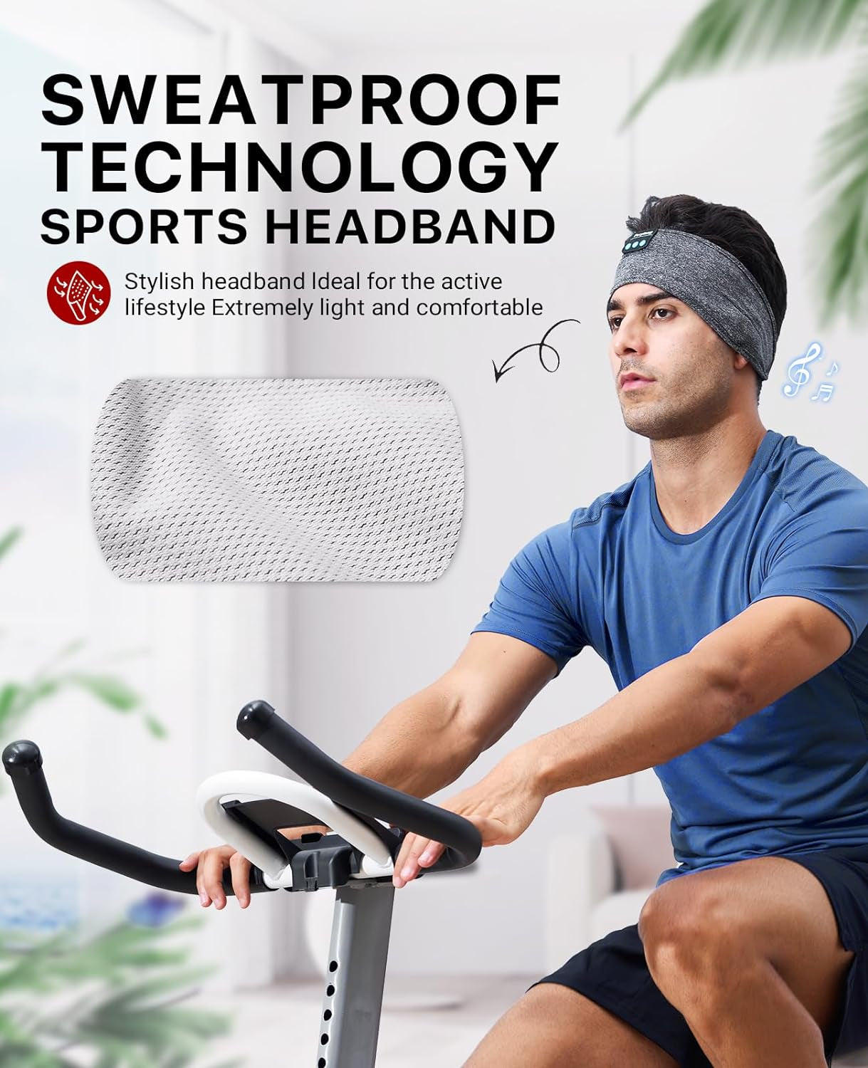 Sleep Headphones Wireless, Bluetooth Sports Headband Headphones with Ultra-Thin HD Stereo Speakers Perfect for Sleeping,Workout,Jogging,Yoga,Insomnia, Air Travel, Meditation