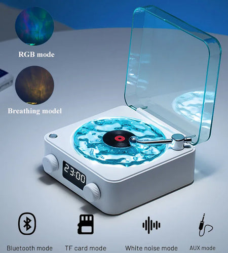 Mini Retro White Noise Bluetooth Speaker Portable Vintage Sleep Aid Bluetooth Speaker Subwoofer with RGB Light Support TF Card