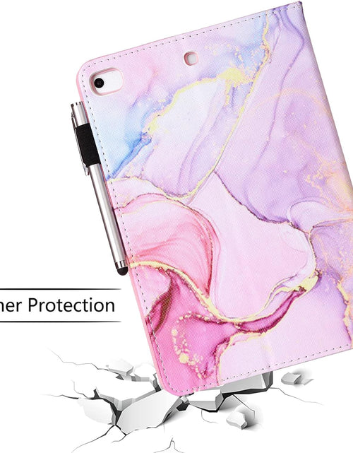 Load image into Gallery viewer, Ipad Mini 5 Case Mini 4 Mini 3 2 Cover,  Smart Wake Sleep Flip Stand Case Soft PU Leather Protective Case with Card Slot Pen Holder for Apple Ipad Mini 1 2 3 4 5 - Pink Marble
